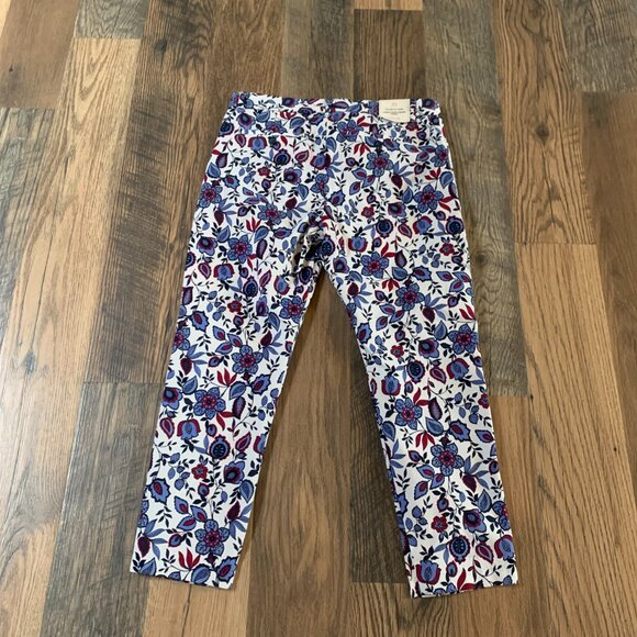 NWT Khakis by Gap size 12 Regular White with Blue and Red Floral Pants - Picture 6 of 10